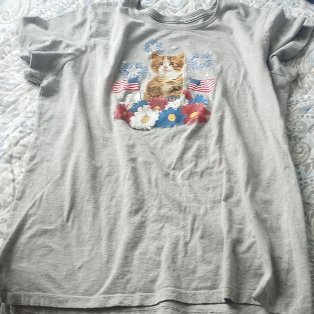 Kitten Fourth of July T Shirt X Large
